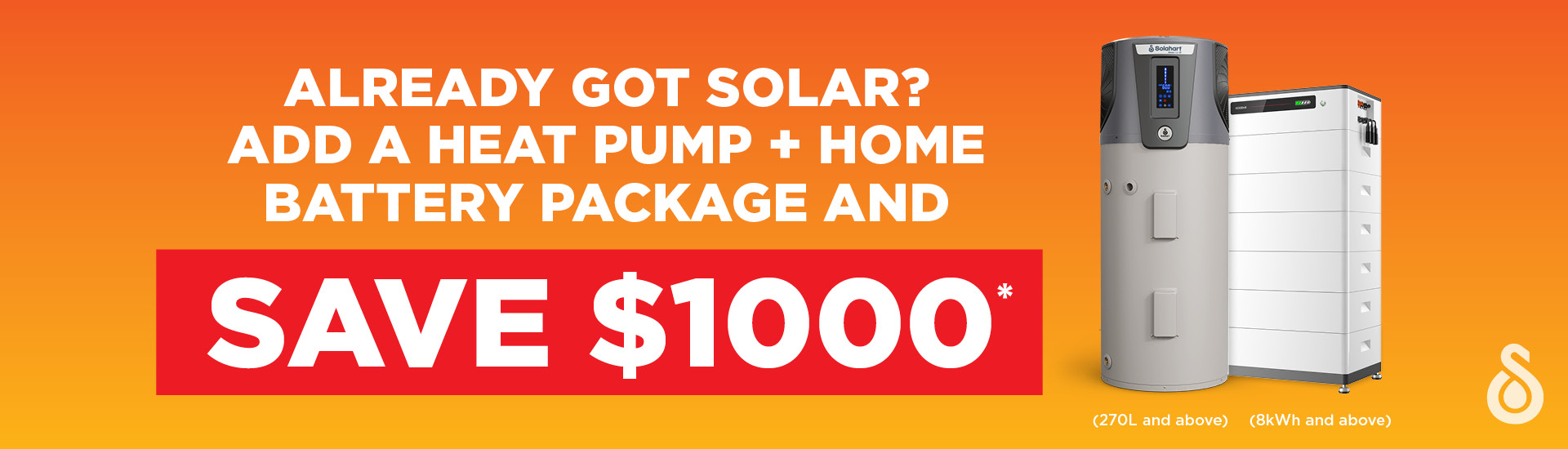 Save $1000 on Heat Pump & Home Battery Package D